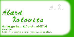 alard kolovits business card